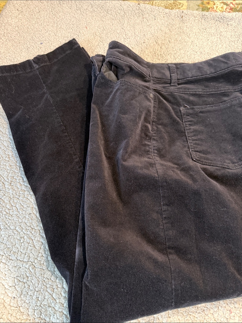 croft & barrow Black Stretch Straight Leg Corduroy Pants